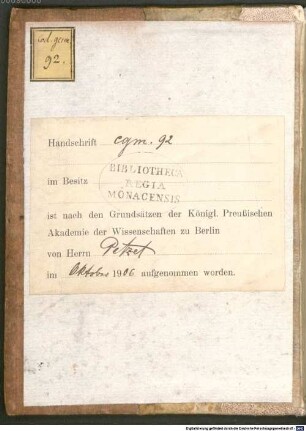 Medizinische Sammelhandschrift - BSB Cgm 92