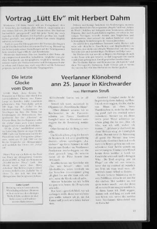 Vortrag "Lütt Elv" mit Herbert Dahm