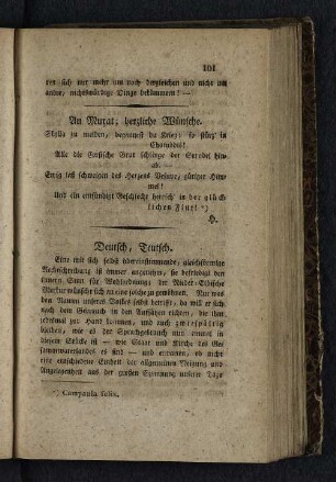 An Murat; herzliche Wünsche.