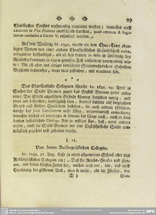§. 11. Von denen Reichsgräflichen Collegiis