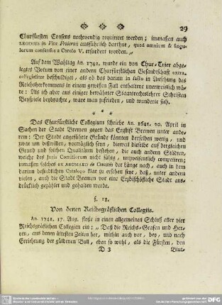 §. 11. Von denen Reichsgräflichen Collegiis