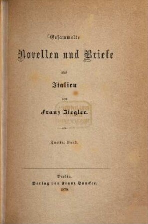 Gesammelte Novellen und Briefe aus Italien, 2