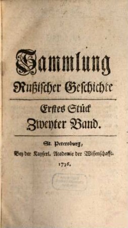Sammlung rußischer Geschichte, 2,1. 1736