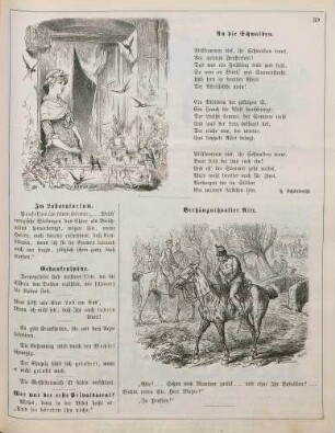 "An die Schwalben" "Verhängnißvoller Ritt"