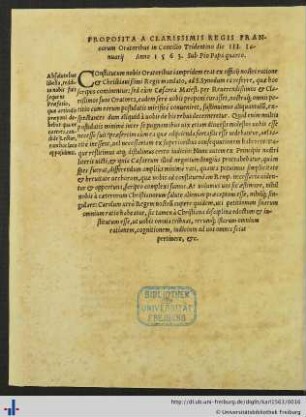 Proposita A Clarissimis Regis Francorum