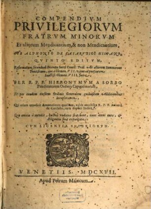 Compendium privilegiorum fratrum Minorum