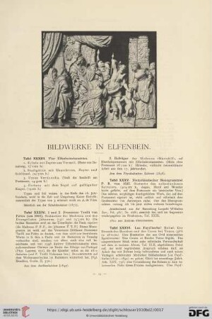 Bildwerke in Elfenbein (Tafel XXXIII - LV)