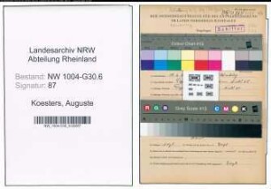 Entnazifizierung Auguste Koesters , geb. 19.06.1901 ()