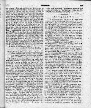 Programme. - Amsterdam, 1820