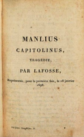 Manlius Capitolinus : tragédie