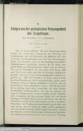 II. Einiges aus der geologischen Vergangenheit des Erzgebirges