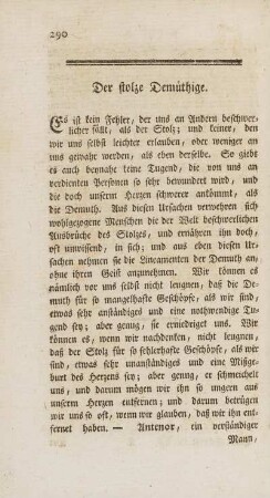 Der stolze Demüthige