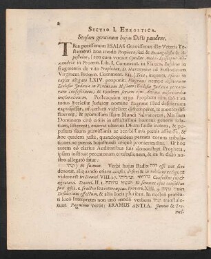 Sectio I. Exegetica.