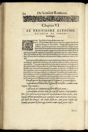 Chapitre VI. Le Troisieme Exercice Ascavoir De Porter les charges. [mit Abbildung und Beschreibung]
