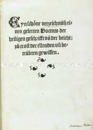 Ein schönes Verzeichnis eines gelehrten Doktors der Heiligen Schrift von der Beichte