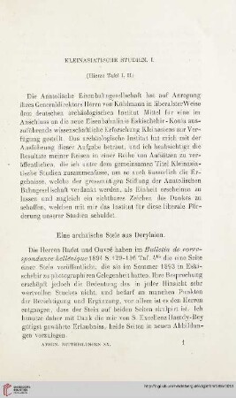 20: Kleinasiatische Studien, 1