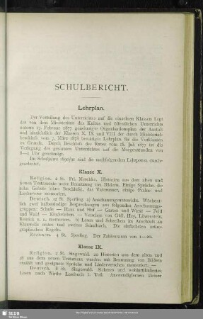 Schulbericht