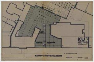 Geschäftshaus am Kurfürstendamm (nicht realisiert) – Grundriss UG. Berlin-Wilmersdorf, Kurfürstendamm 13