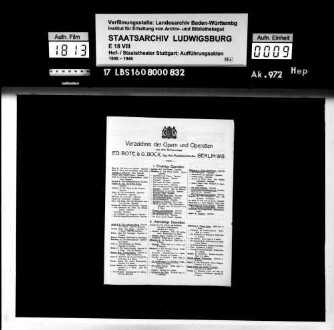 Pariser Leben. Operette von Jacques Offenbach; Text von Henri Meilhac und Ludovic Halévy