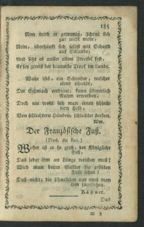 Der Französische Fuß. (Pied. du Roi.)