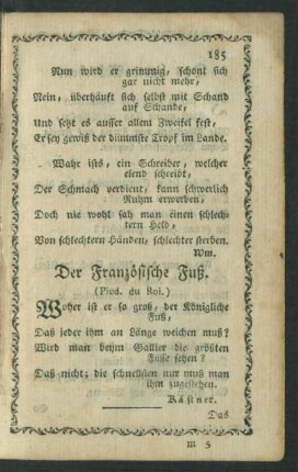 Der Französische Fuß. (Pied. du Roi.)