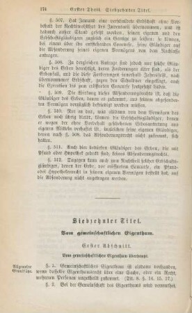 Siebzehnter Titel. Vom gemeinschaftlichen Eigenthum