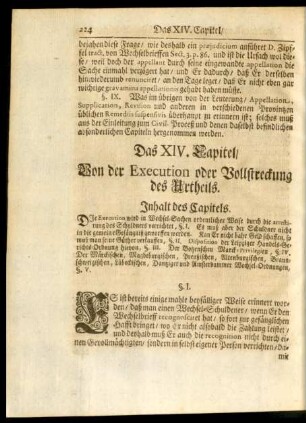 Das XIV. Capitel, Von der Execution oder Vollstreckung des Urtheils.