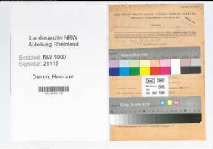 Entnazifizierung Hermann Damm, geb. 18.04.1899 (Steuerberater)