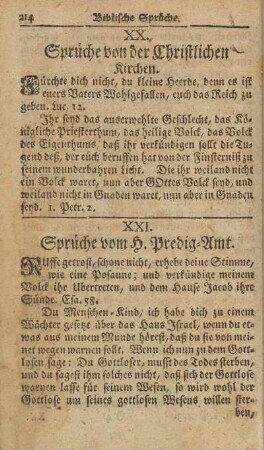 XXI. Sprüche vom H. Predig-Amt
