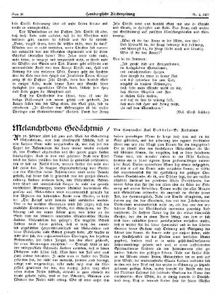 Melanchthons Gedächtnis