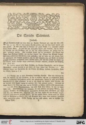 Die Sprüche Salomons