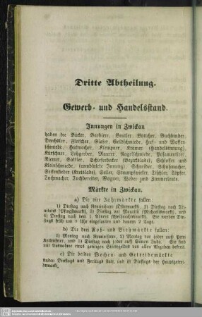 Dritte Abtheilung Berufsklassen und Gewerbebetriebe