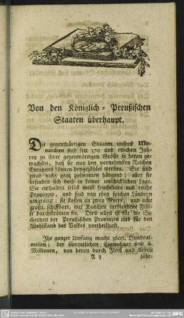 Von den Königlich-Preußischen Staaten überhaupt