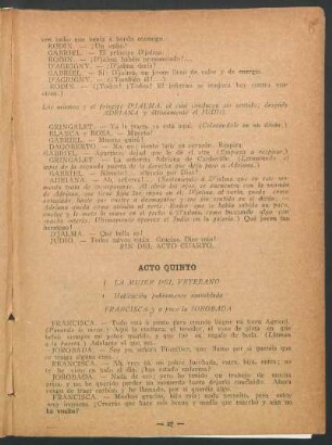 Acto quinto : La mujer del veterano