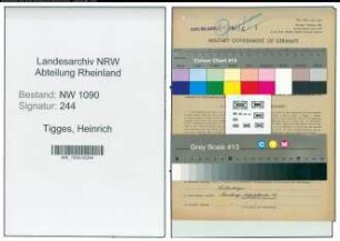 Entnazifizierung Heinrich Tigges , geb. 19.05.1891 (Vermessungsinspektor)