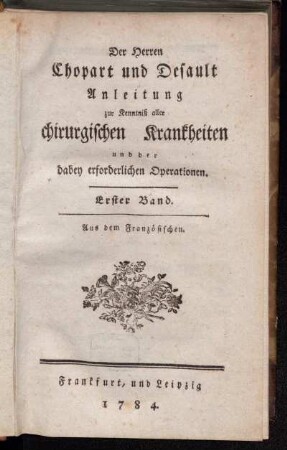 Band 1: Traité des maladies chirurgiques, et des opérations chirurgicales