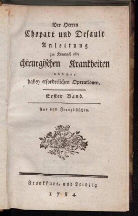 Band 1: Traité des maladies chirurgiques, et des opérations chirurgicales