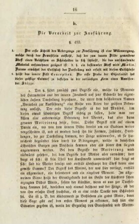 b. Die Vorarbeit zur Ausführung