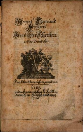 Wenzel Sigmund Heinzens Vermischter Schriften erstes Bändchen