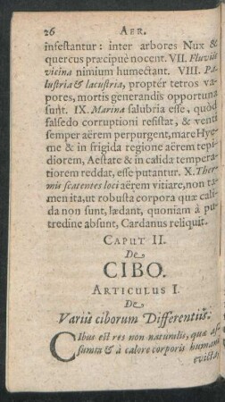 Caput II. De Cibo