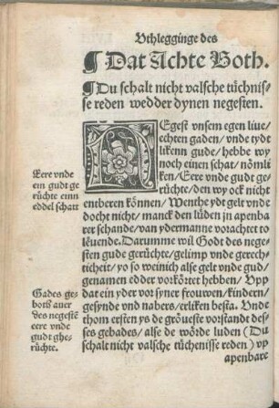 Dat Achte Both. Du schalt nicht valsche tüchnisse reden wedder dynen negesten.