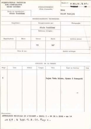 Inde / Chant Védique