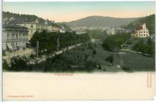 Marienbad. Kaiserstraße und Stadtgarten mit Villa "Luginsland"