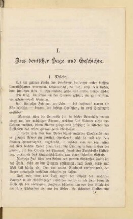I. Aus deutscher Sage und Geschichte