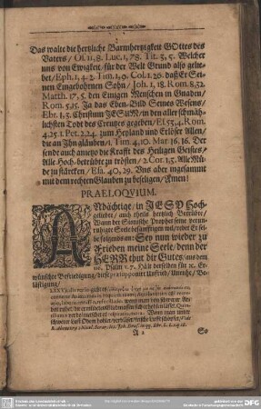 Leichenpredigt : Unersinnliche Himmels-Liebe. Praeloquium. Leichen-Text