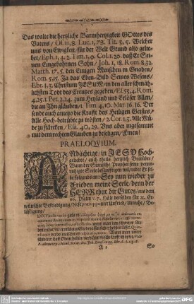 Leichenpredigt : Unersinnliche Himmels-Liebe. Praeloquium. Leichen-Text