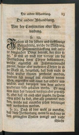 Die andere Abhandlung. Von der Conjunction oder Verbindung