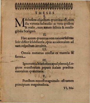 Ex mathematicis theses miscellaneae