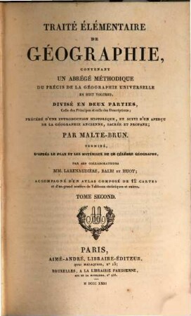 Traité élémentaire de Géographie, 2