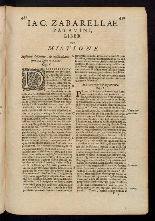 Iac. Zabarellae Patavini, Liber De Mistione.